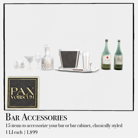 Second Life Marketplace Pax Bar Accessories Set